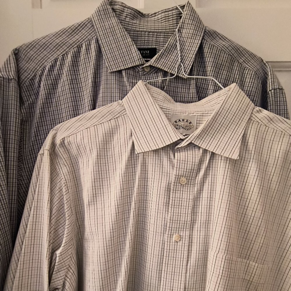 (2-shirts) Eagle & Alfani Men's L/S Shirts - Check Pattern